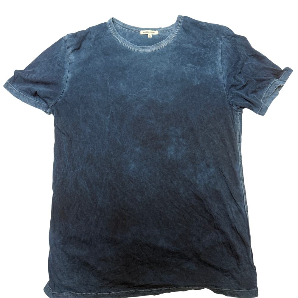 Cotton Citizen Classic Crew Short Sleeve Tee Shirt Men's Large Faded Dyed Blue
